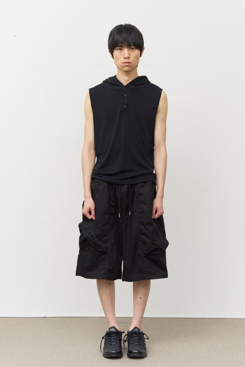 Arm Sleeveless Hooded Top