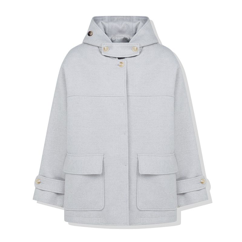 WOOL BLENDED FIELD HOOD COAT OATMEAL