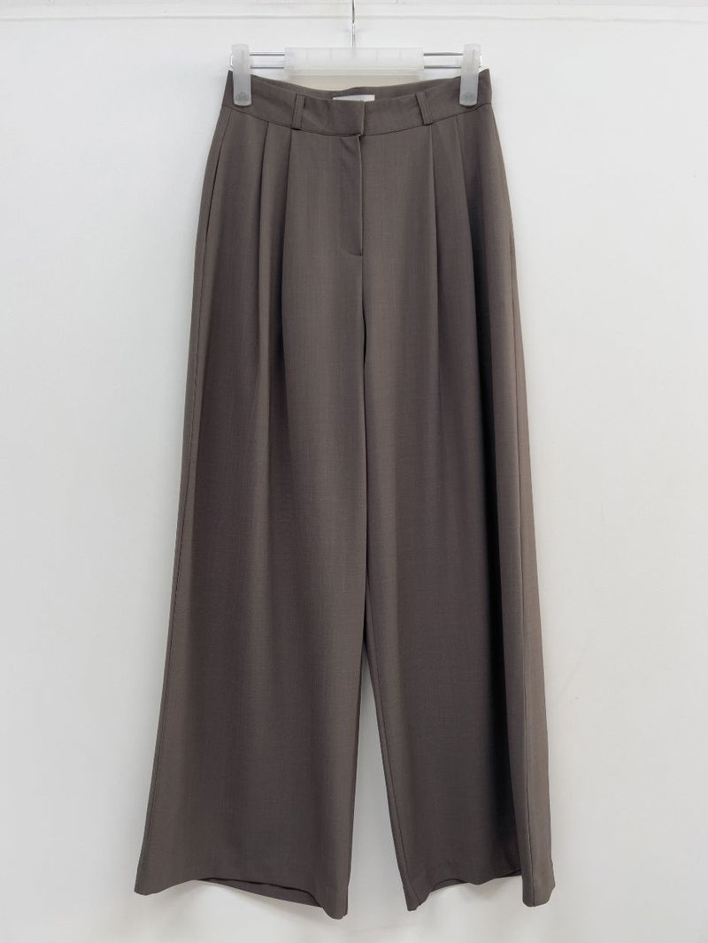 [Summer ver.] Tie Two Tuck Long Wide Slacks