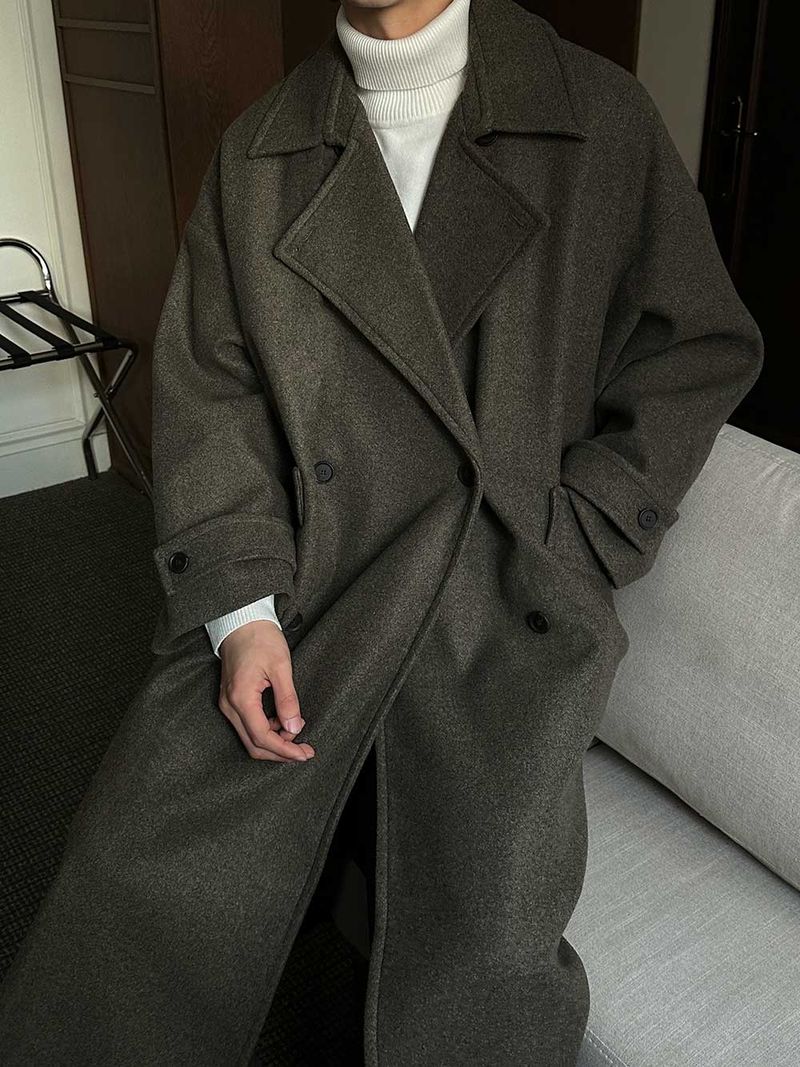 Pleddy Roden Double Wool Long Coat (3color)