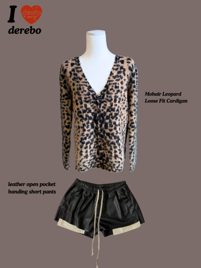 Mohair Leopard Loose Fit Cardigan