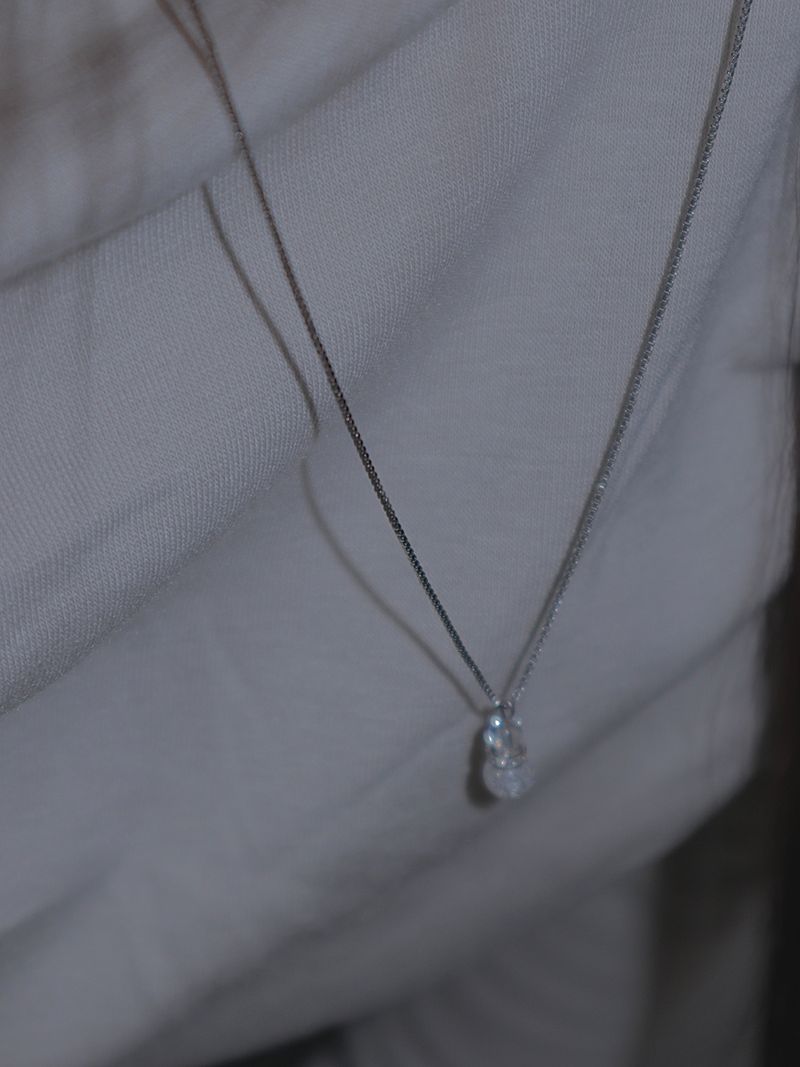 crack crystal drop necklace
