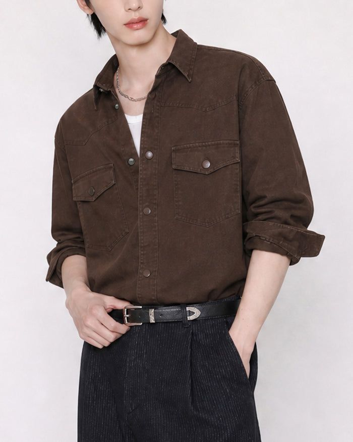 KIXI（キッシー）の「(UNISEX) Western Over Cotton Shirt（Tops）」