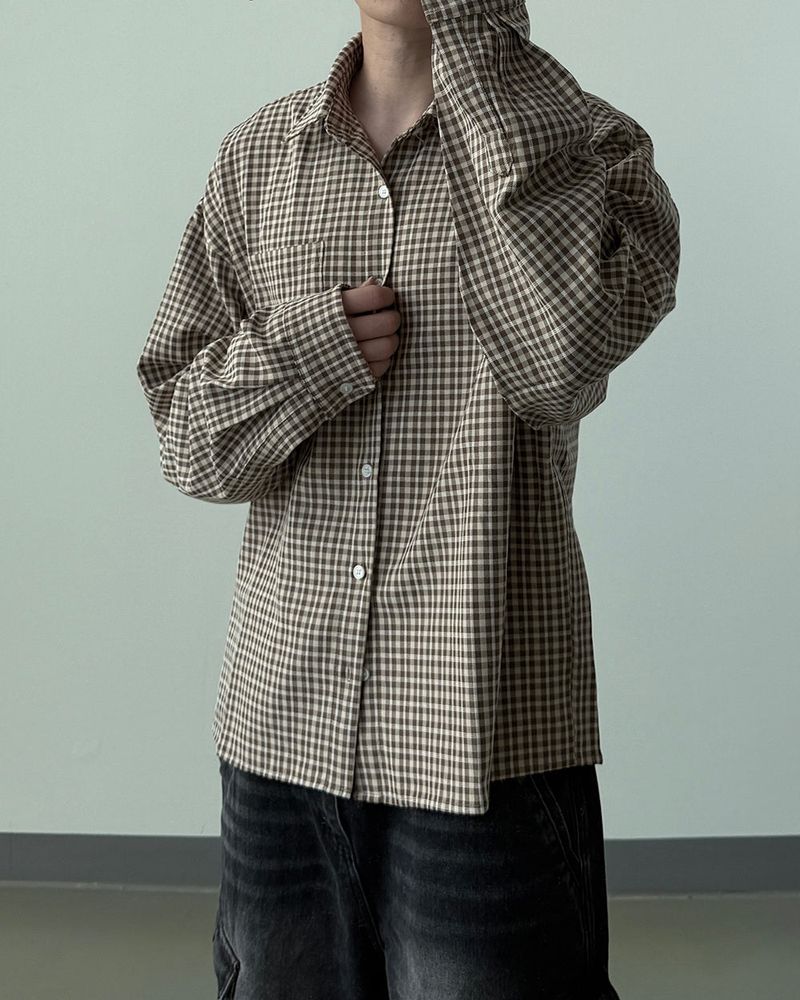 N Semi Crop Check Shirt