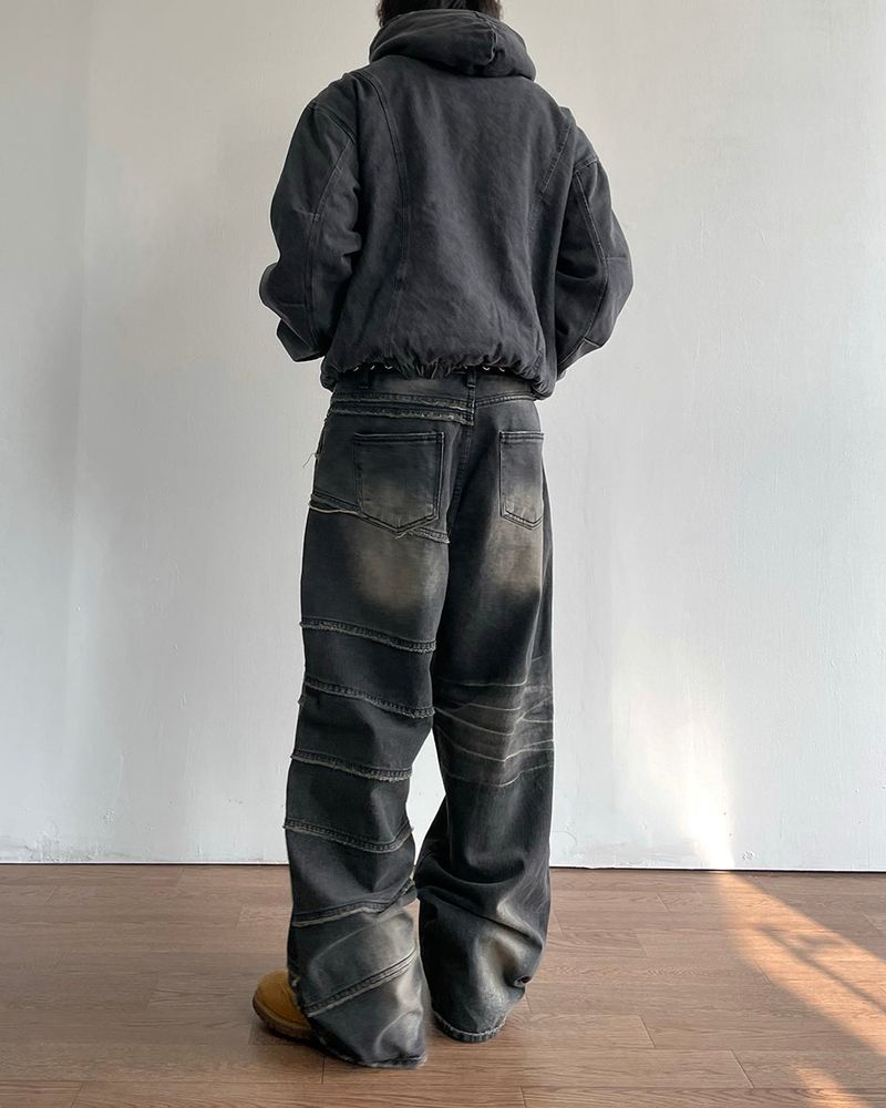 Unbalanced Cutting Denim Pants