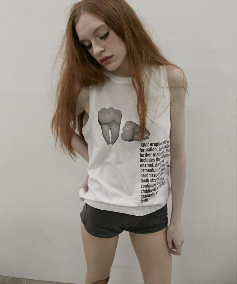 Teeth Sleeveless Tee White