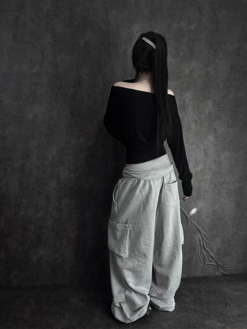 wrap waist wide pants (2color)