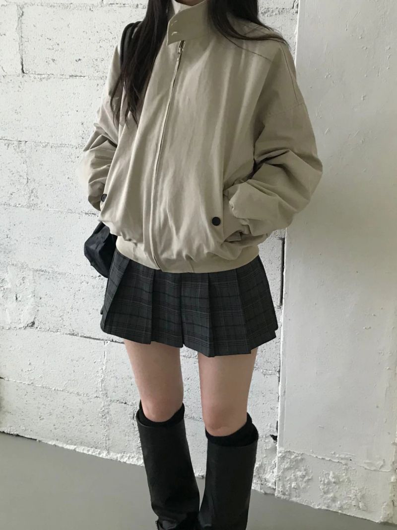 Kona Check Pleated Mini Skirt (one color)