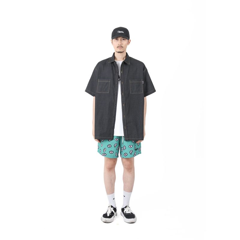 GREEN LEOPARD HALF PANTS