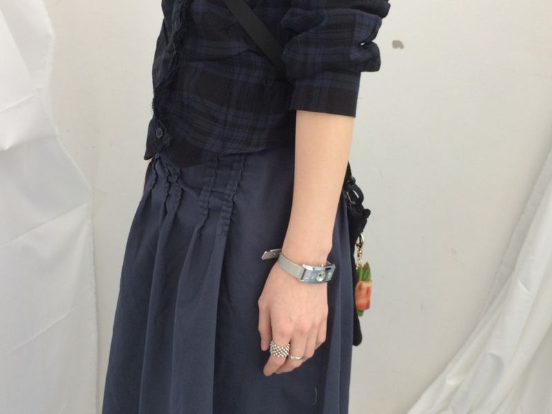 ruffle frill checkered short shirt