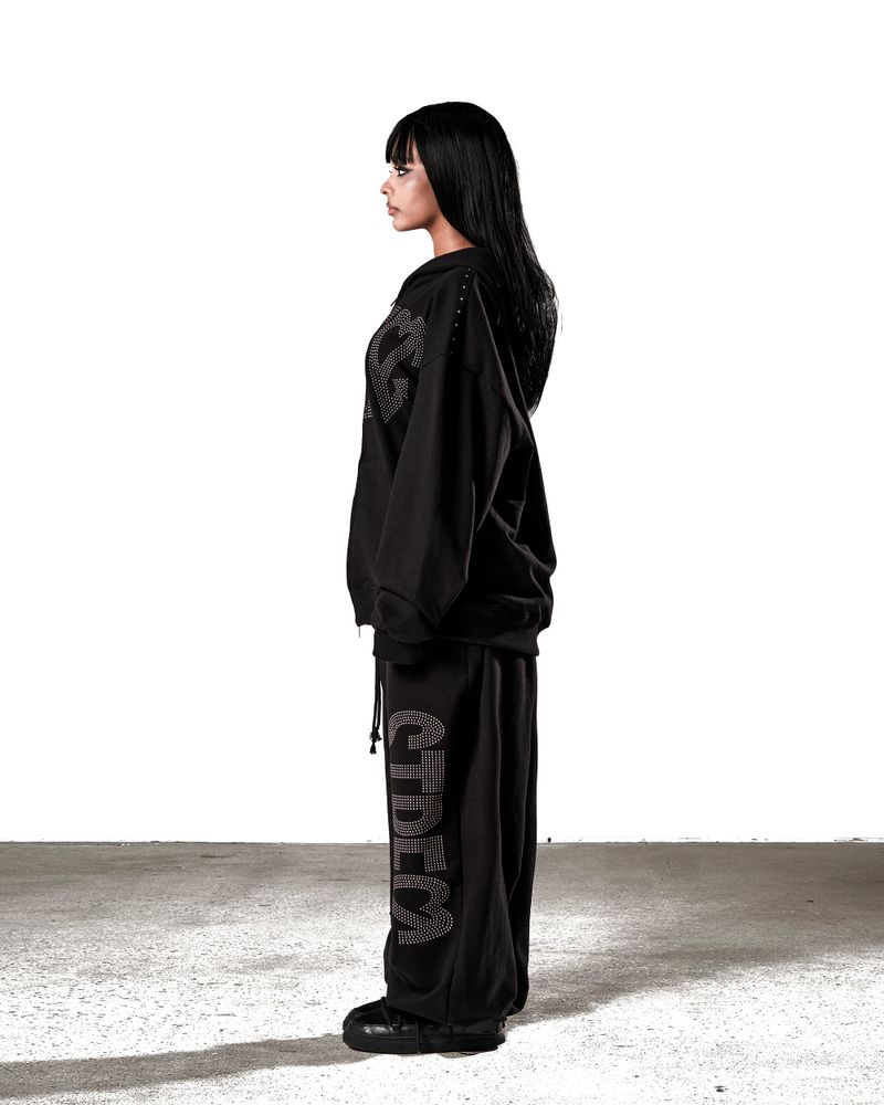 NO STRESS HOTFIX SET SWEATPANTS BLACK