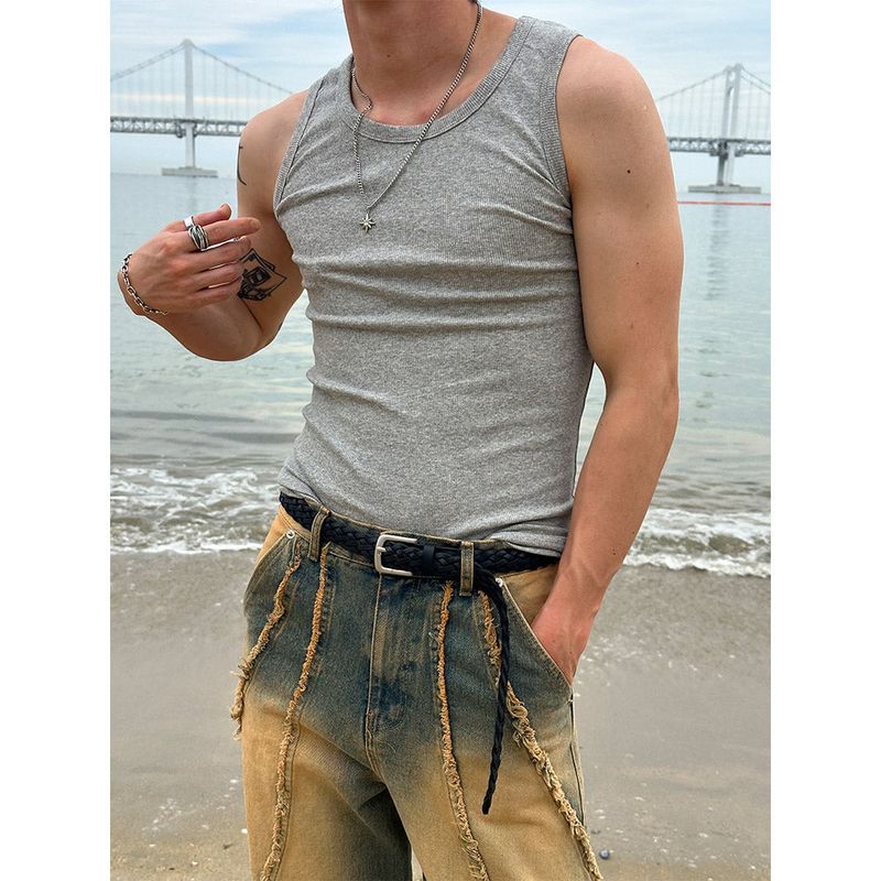 [MUSCLE FIT] Golgi basic fitting sleeveless
