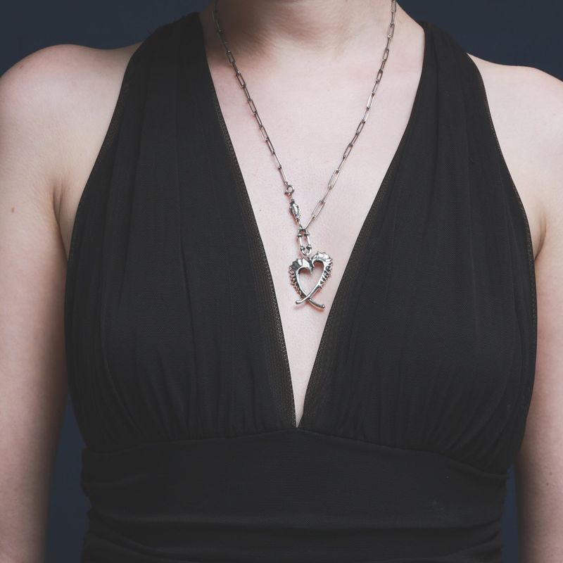 FAIRY CLAW HEART NECKLACE ( silver 925 )