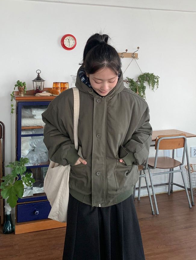 [unisex] Bittori Button Hood Wellon Padding Jumper