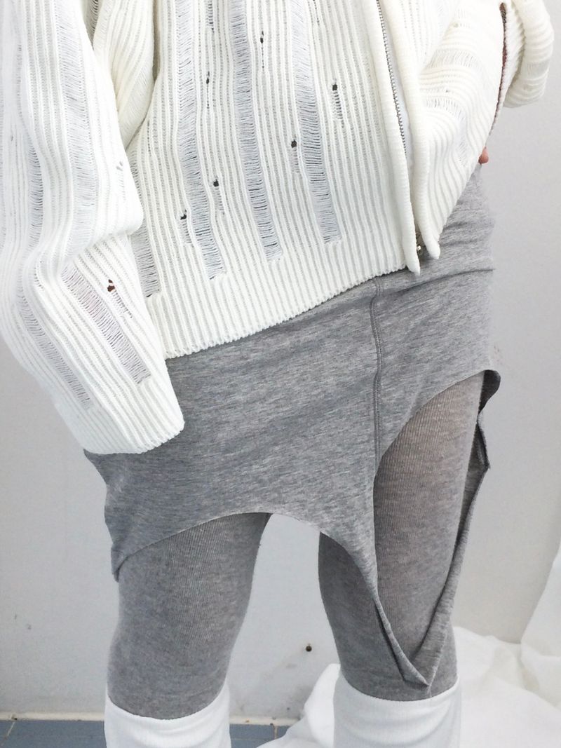 Punch Damage Hooded Knitwear Zip-Up