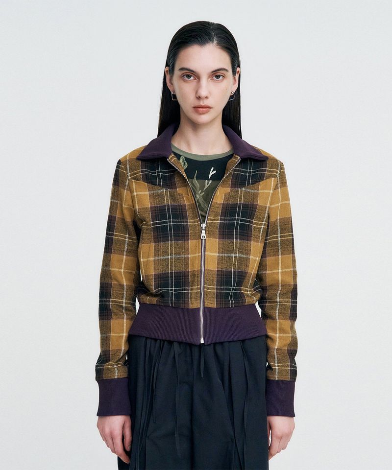 KIMZISU（キムジス）の「Plaid Check Flannel Zip-Up Jacket _ MUSTARD（Jackets/Outerwear）」