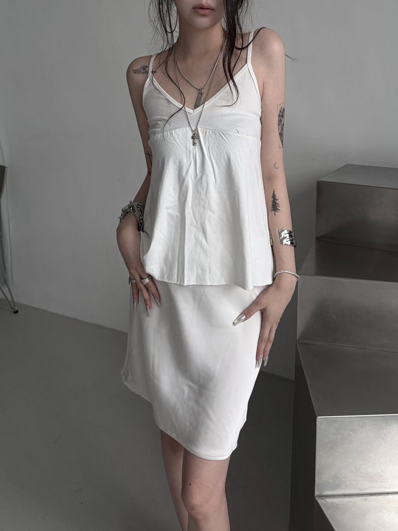 soft v-neck flow cami top (3color)