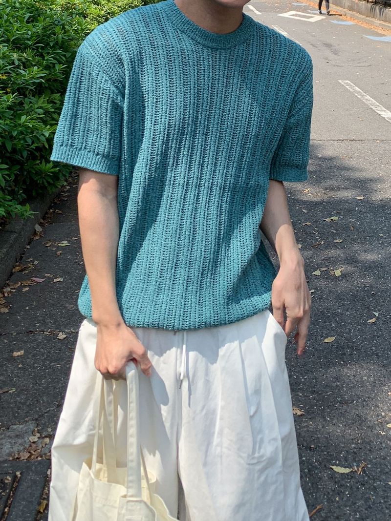 Boucle Open-Knit Summer Sweater