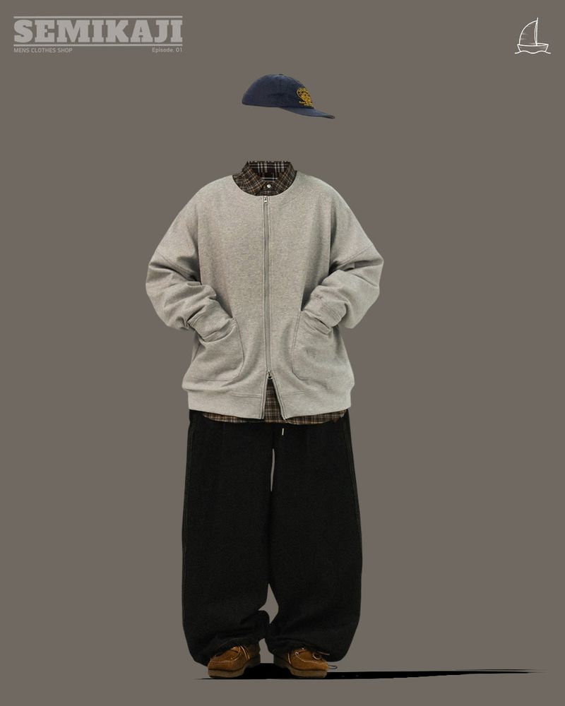 LA Clover Round Zip-up Cotton Cardigan