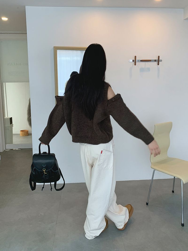 KATE OPENED BUTTON KNIT (2C)