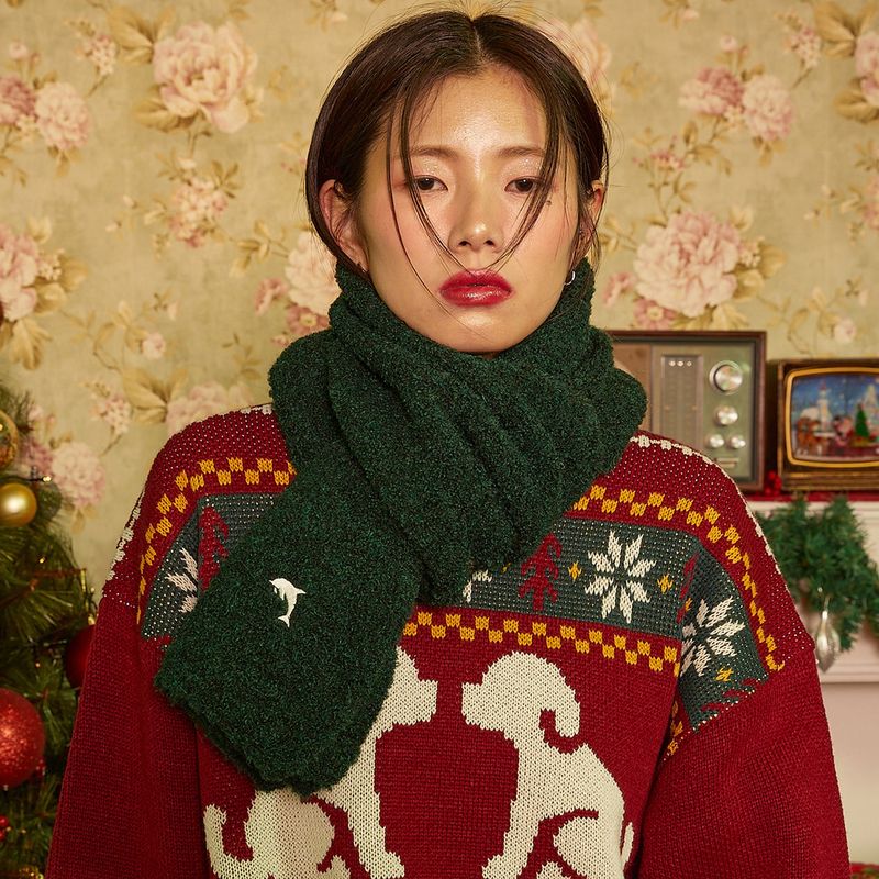 Dolphin boucle knit muffler