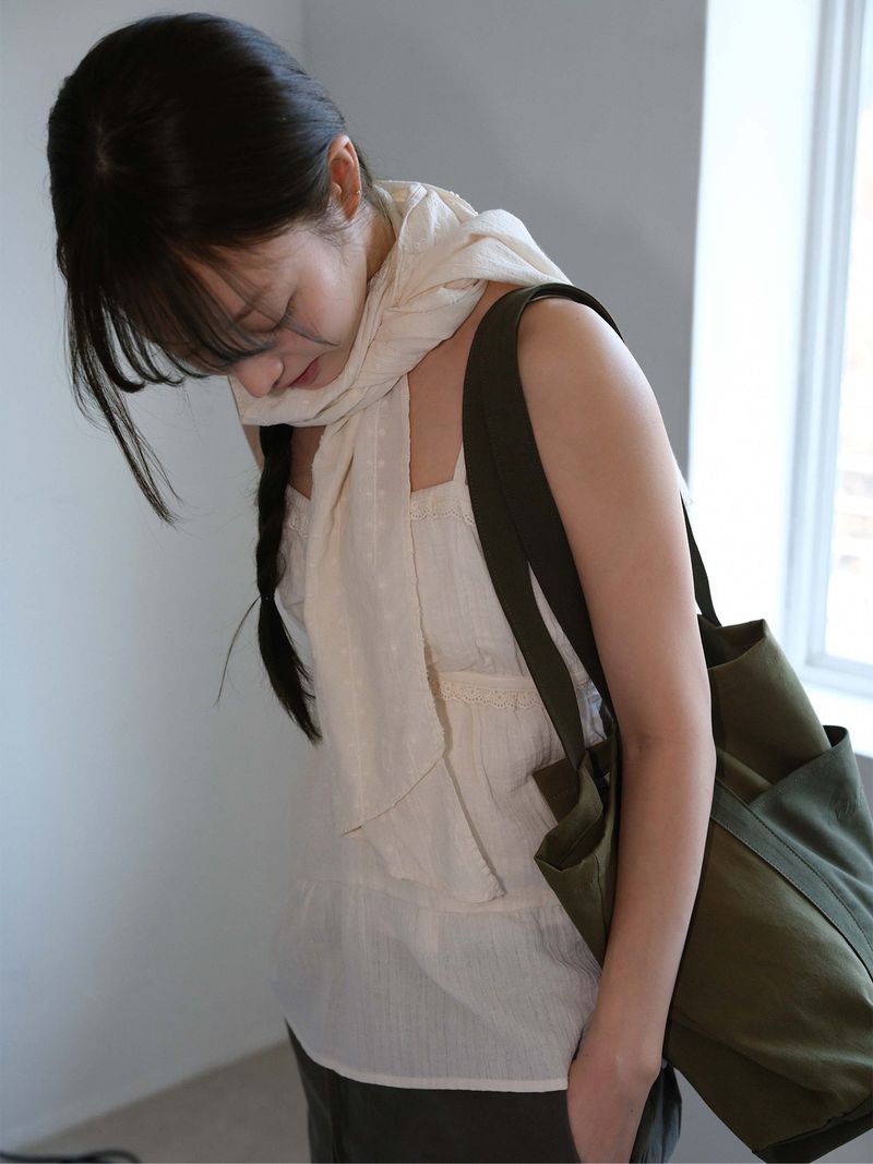 Boho Shirring Sleeveless (Ivory)