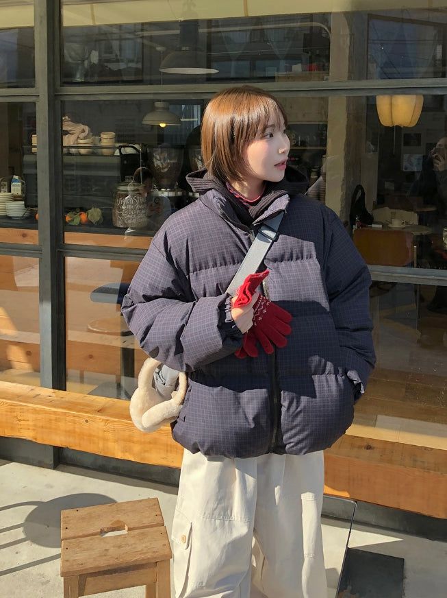 BAON（バオン）の「[unisex] Hyokan Check Color Matching Wellon Padding Jumper（Jackets/Outerwear）」