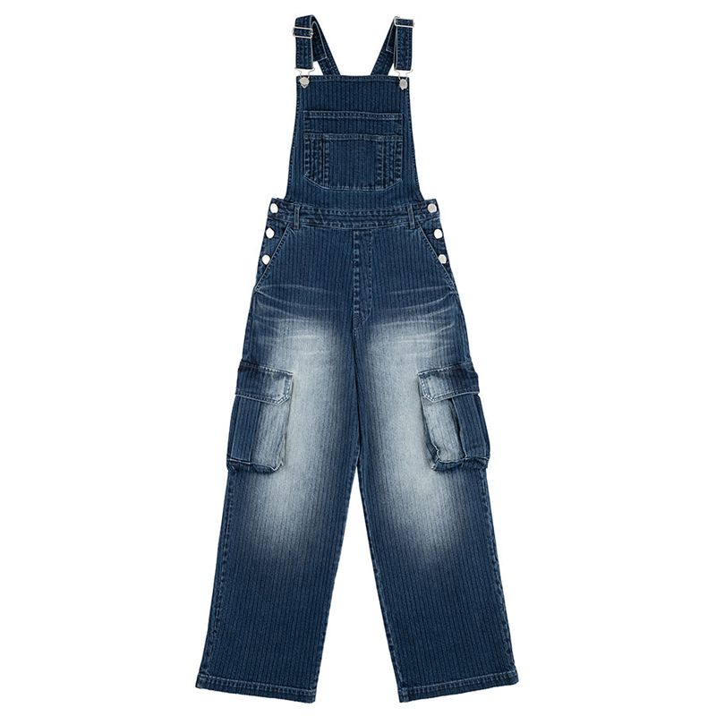 Herringbone denim overall