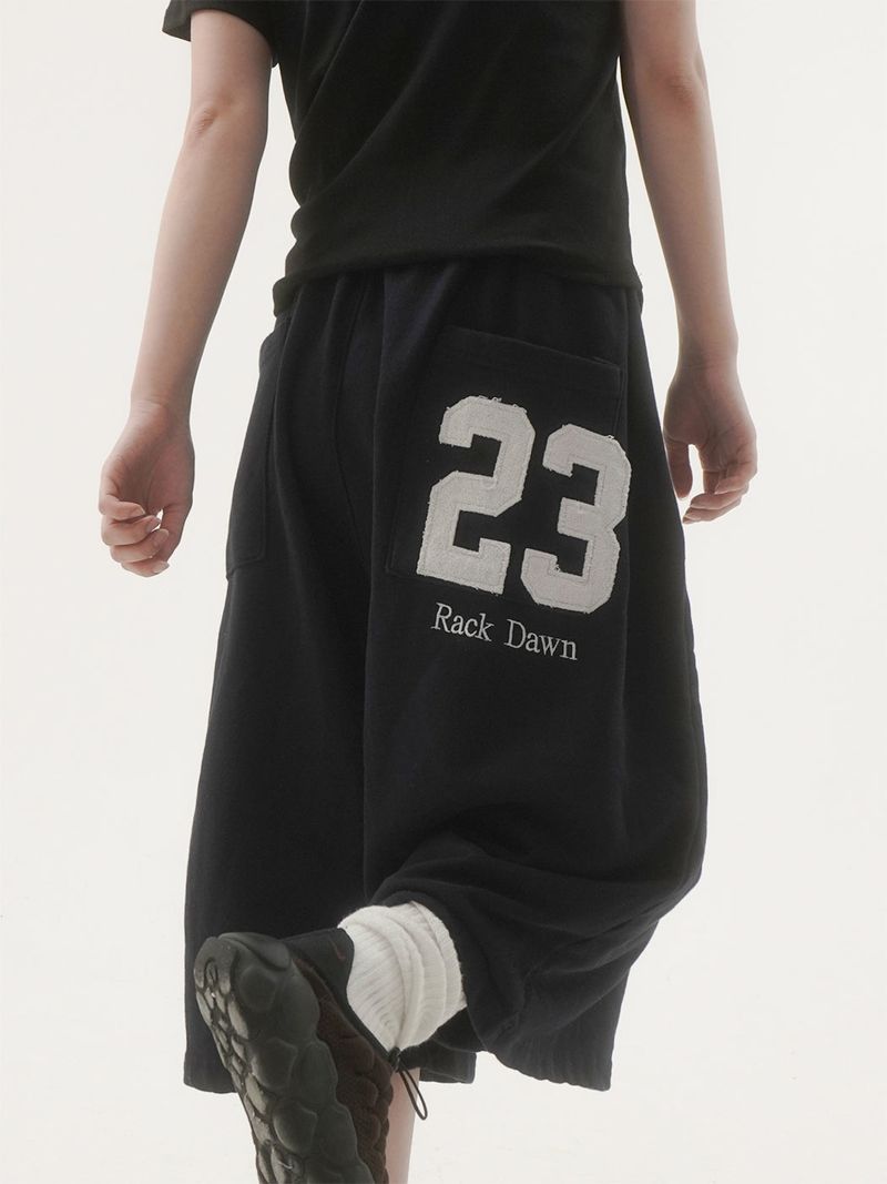 Bold 23embroidery bermuda sweat pants -3C