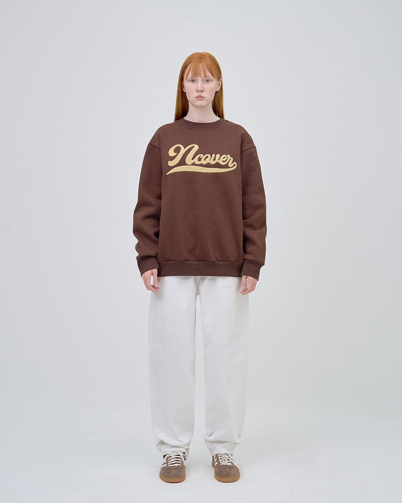 SCRIPT LOGO SWEAT SHIRTS - BRWON