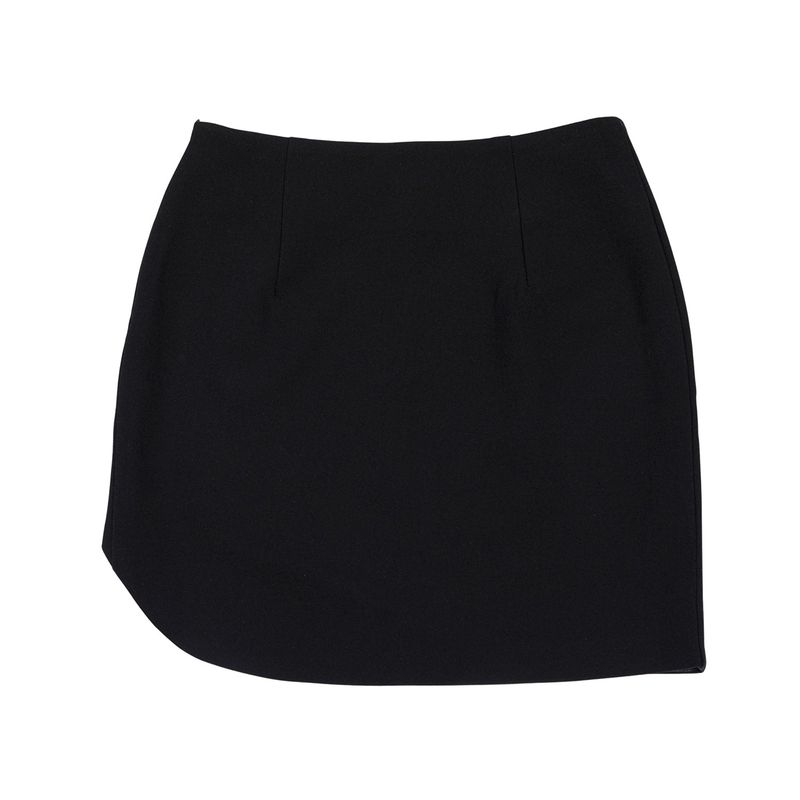 Asymmetric wave mini skirt (BLACK)