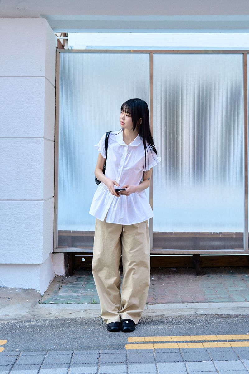Anori frill peplum blouse