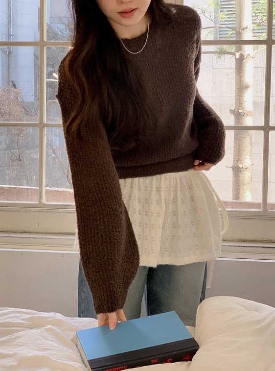 Fruit Boucle Crop Wool Round Knit (8color)