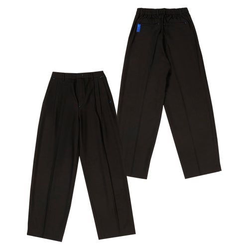 23 TWO TUCK BANDING SLACKS BLACK