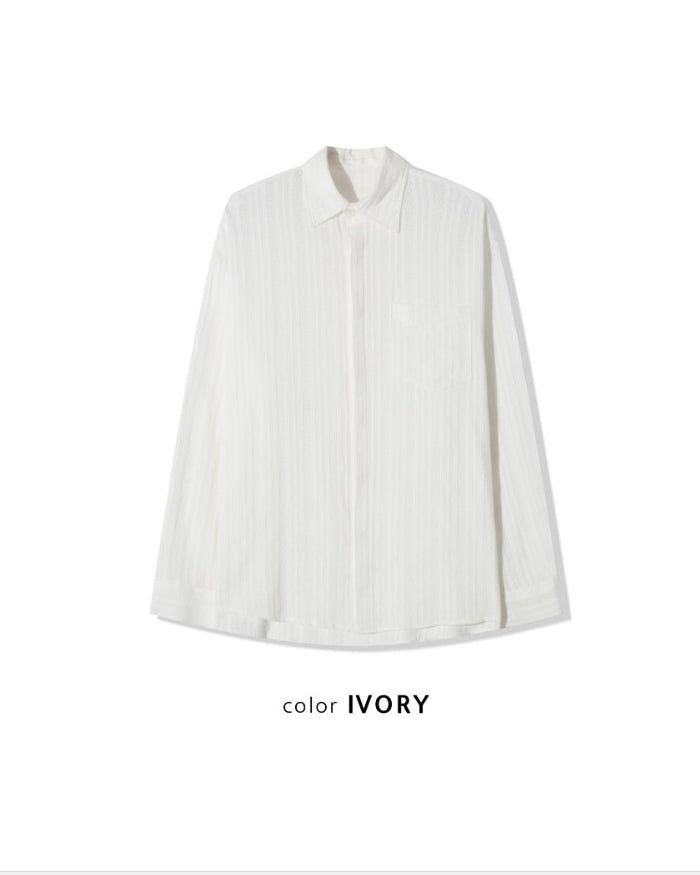 (UNISEX) Airy Lace Net Shirt