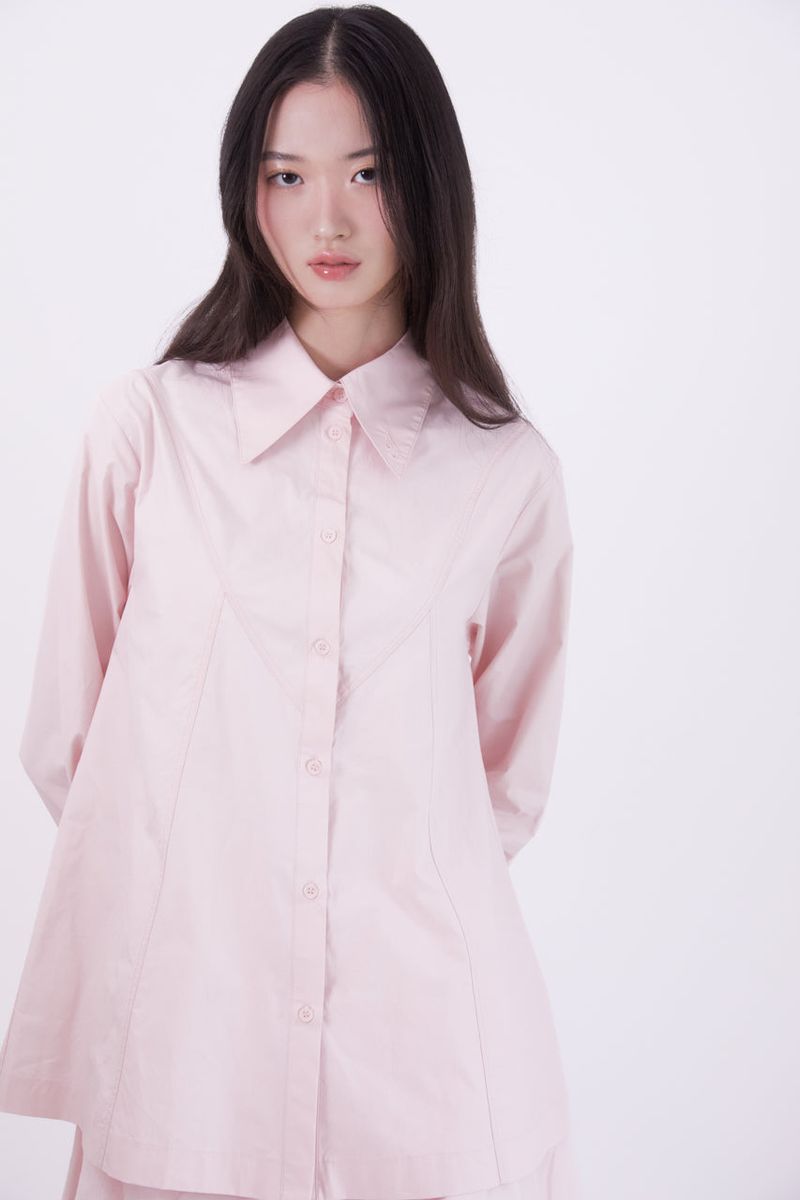 Classic flare-lined shirt (PINK)
