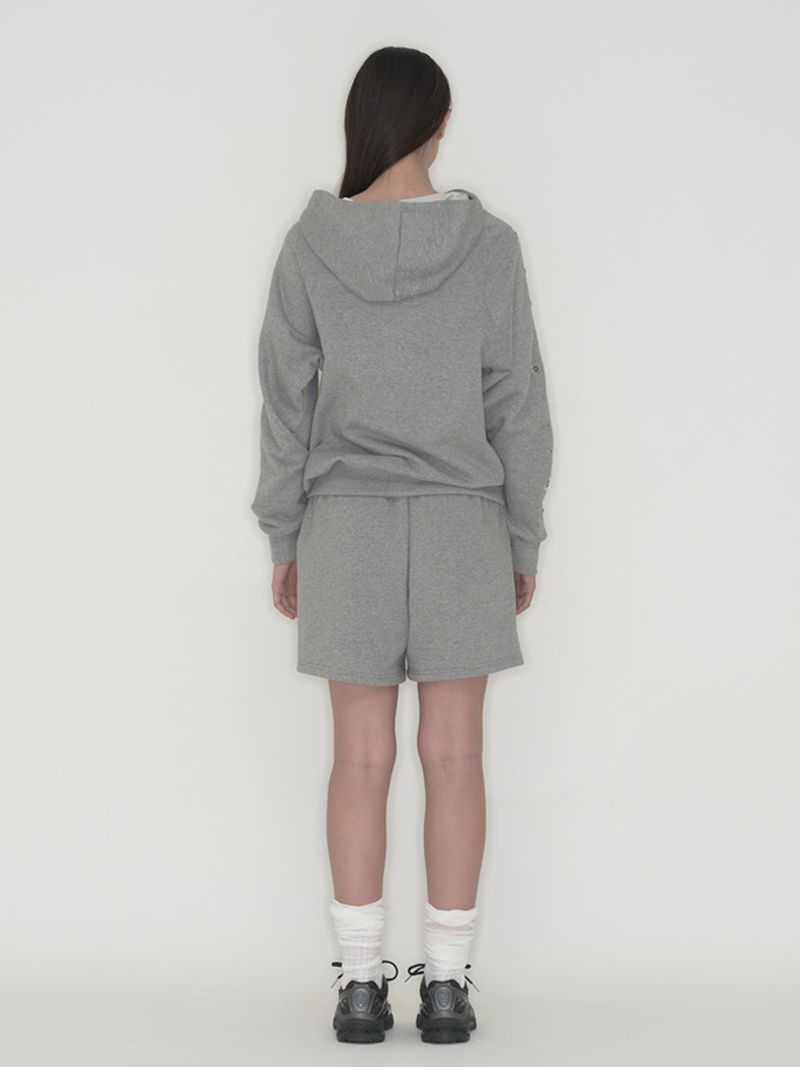 Studded set zip up hoodie - Grey
