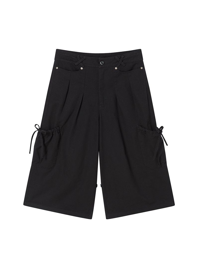 COTTON CAPRI PANTS BLACK