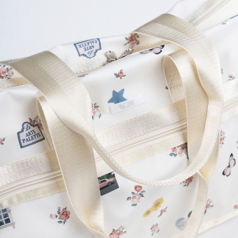 Floral Monogram Cylinder Bag Ivory