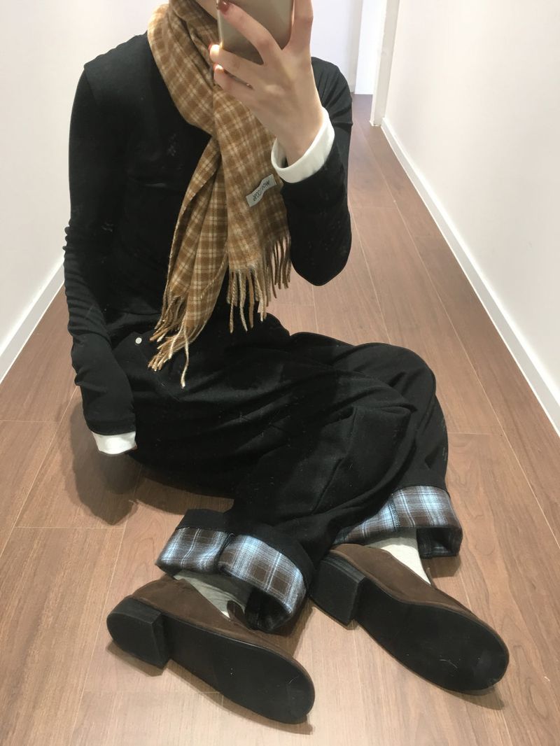 [MD Pick]Fine wool check muffler (6color)