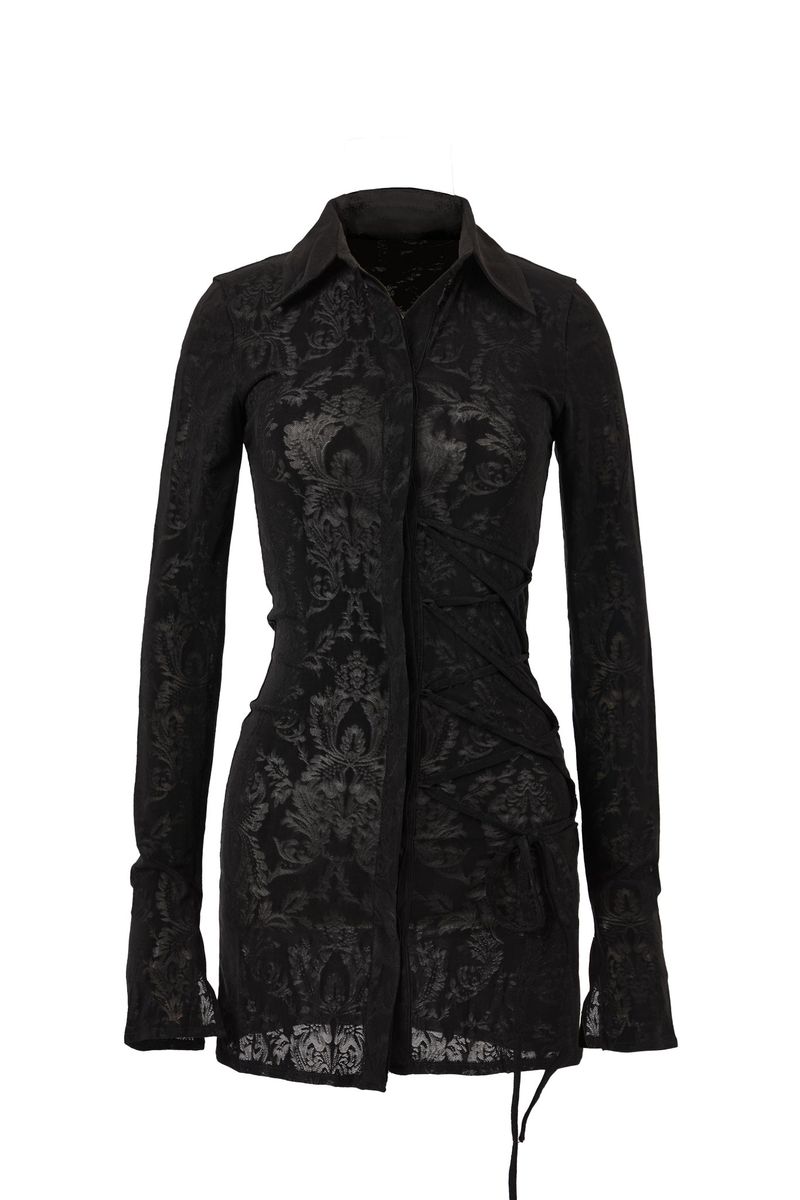 MESH CORSET SHIRTS[black]
