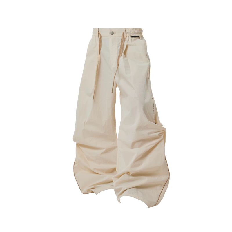 RELABEL(DIGGER Ridge) cotton woven nylon mountain fold hemp rope drawstring leg-binding silhouette paratrooper pants