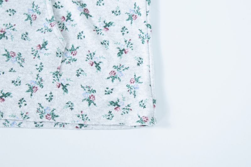 floral terry anorak grey