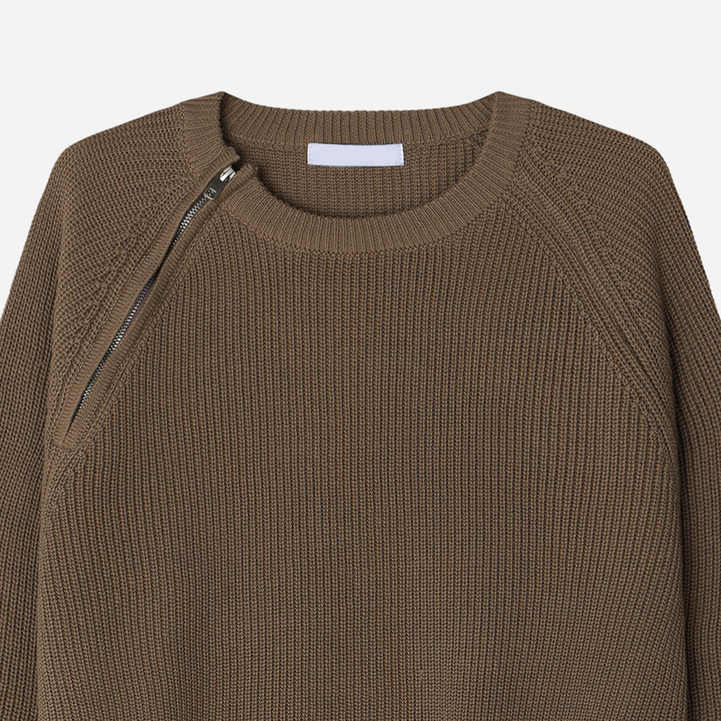 Sleek Zipper Round Knit