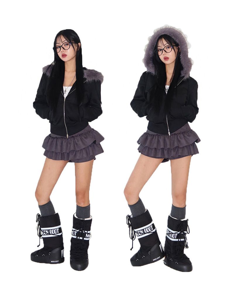 Delight-J（ディライトジェイ）の「Purging Napping Short Hooded Zip-Up（Tops）」