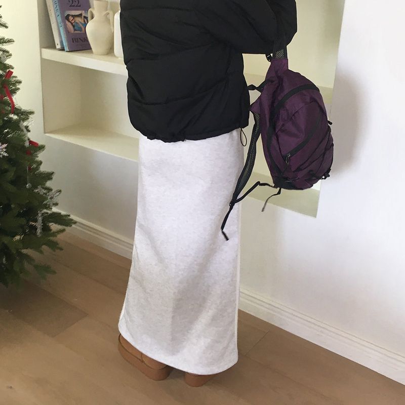 [Napping Lining] Luhee Angora line Sweat maxi long skirt