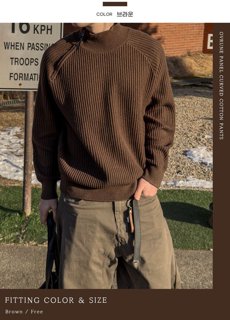 Niv Shoulder Zip-Up Regular Knit