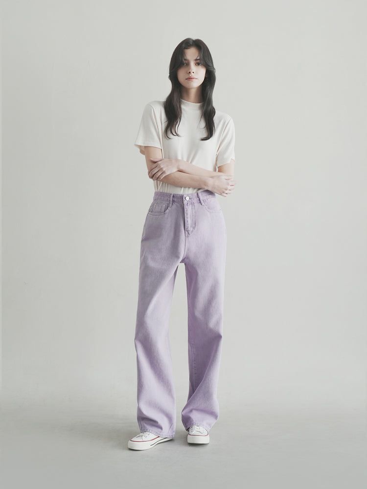 W104 DYEING WIDE PANTS_PURPLE