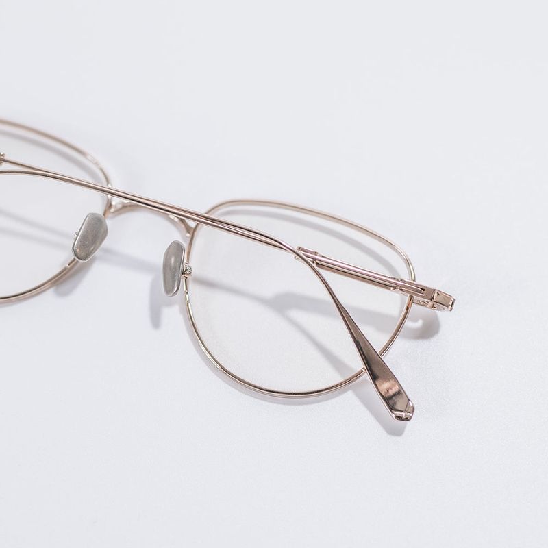 Knouun Round titanium glasses CODE. 102. F Rose Gold