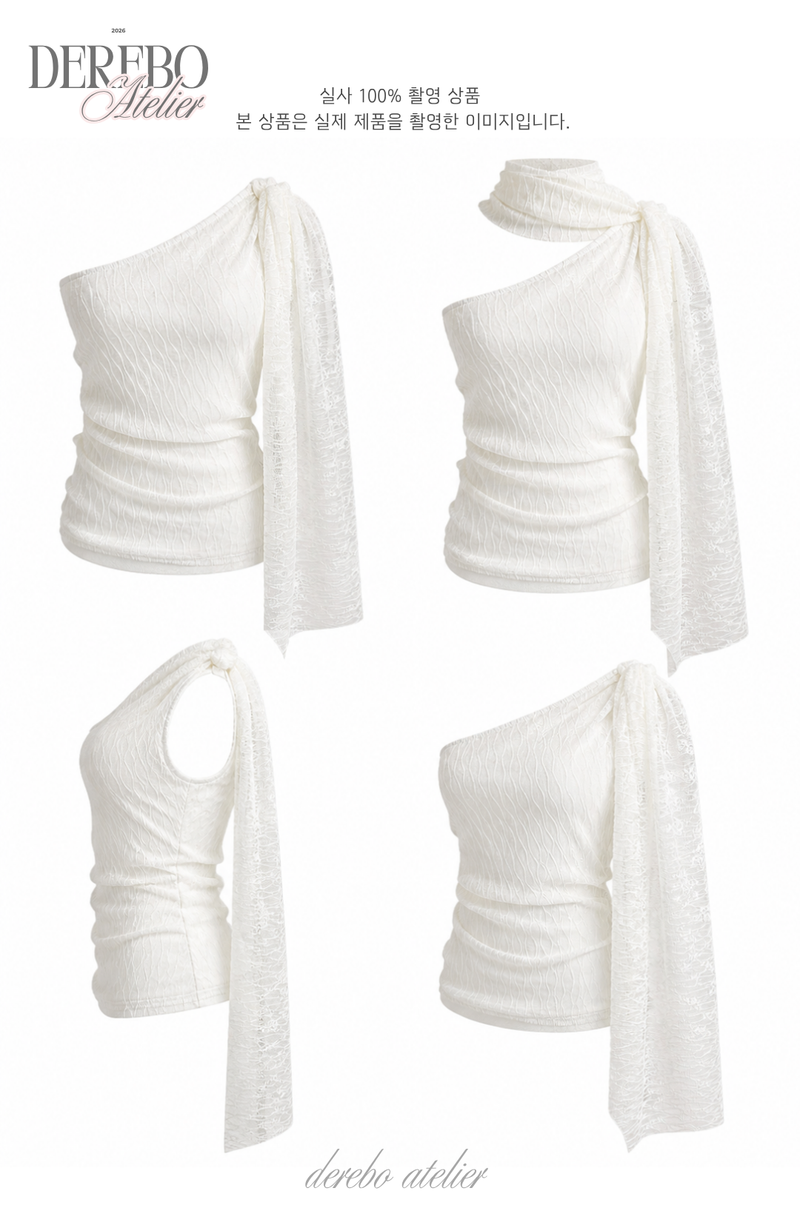 White Jane Scarf Unbalanced Blouse